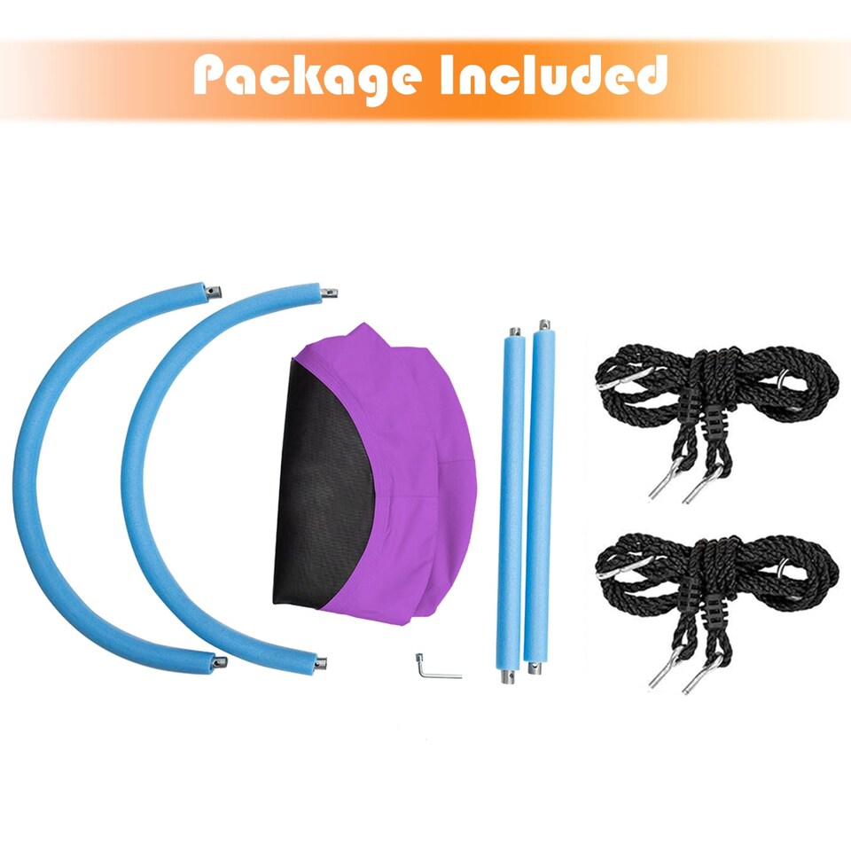 image 1 of COSTWAY Oval Swing Tree Swing with Adjustable Heights Purple