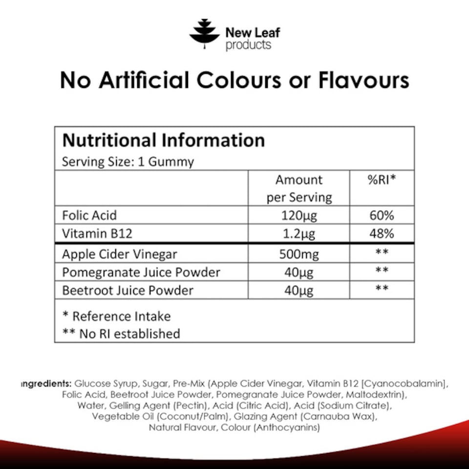 image 1 of Apple Cider Vinegar, 30 Vegan Gummies + Vitamin B12 Folate