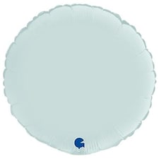 Satin Pastel Blue Round Shape Foil Helium Balloon 46cm / 18 in