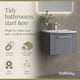 image 3 of Balterley Partial Fluted 1 Drawer Wall Hung Vanity Unit with 1 Tap Hole Curved Basin | Grey | Satin Grey