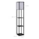 image 7 of HOMCOM Floor Lamp Reading Lamp with 3-Tier Storage Shelf for Home Office, Black