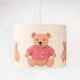 image 2 of CGC BLAKE 30cm Oatmeal Linen Pink Teddy Bear Children’s Lampshade