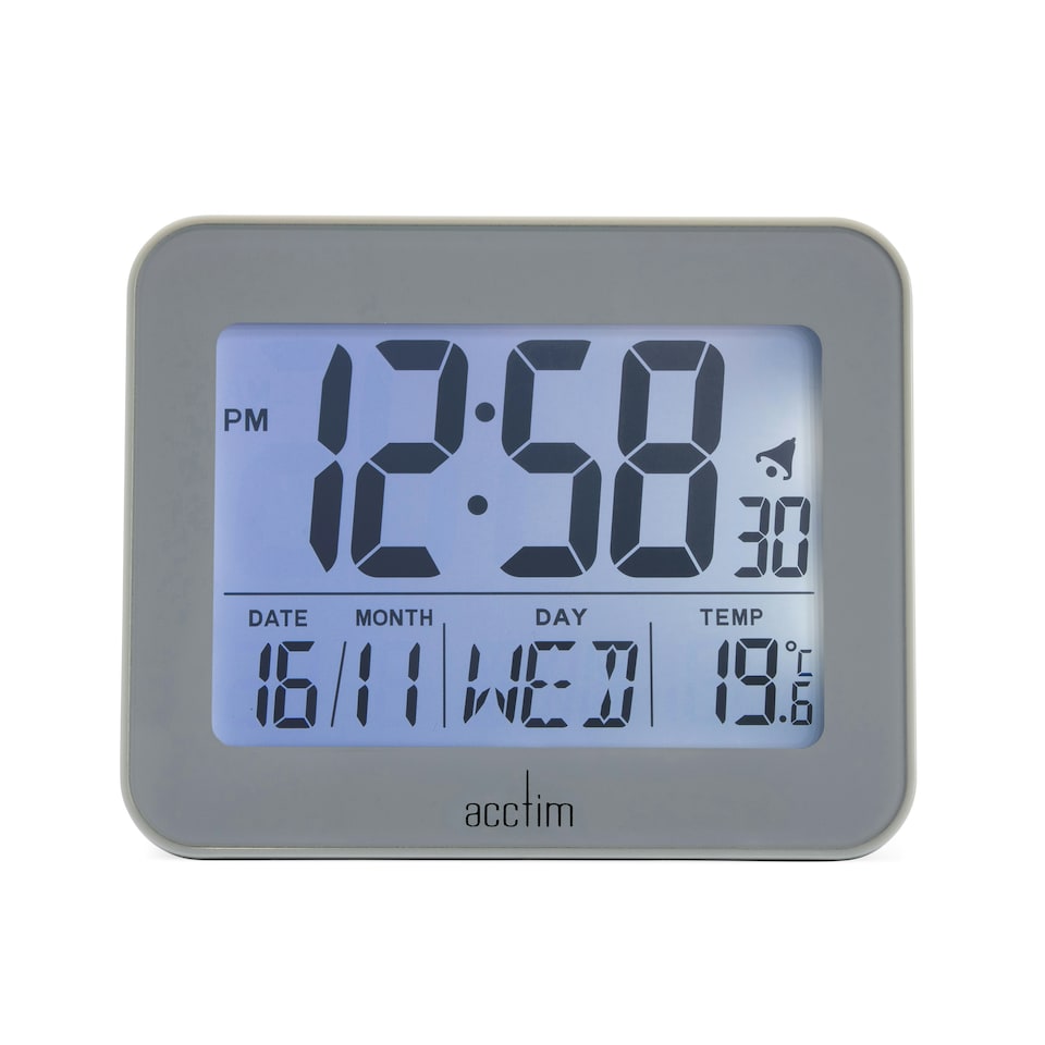 image 1 of Acctim Otto Superbrite® Digital Bedside Alarm Clock Grey