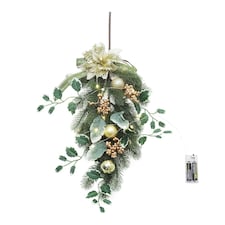 Living and Home Christmas Swag with LED Lights for Holiday Decor