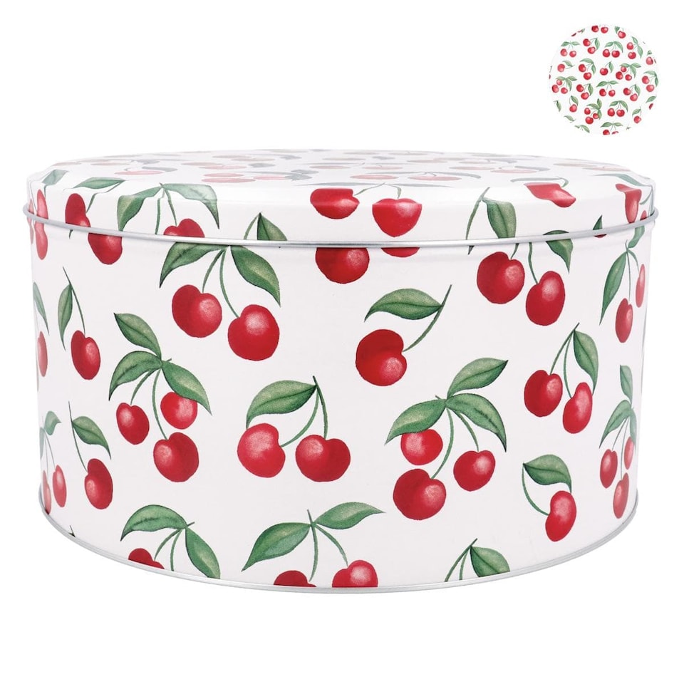 image 1 of Gisela Graham Cherry Design Cake Tin