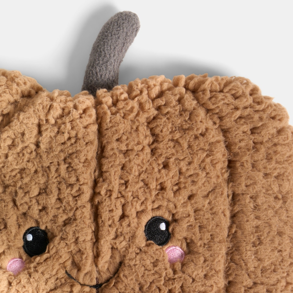 image 1 of OHS Pumpkin Halloween Autumnal Soft Plush Cosy Winter Warm Decor Microwavable Hottie Pad - Rust