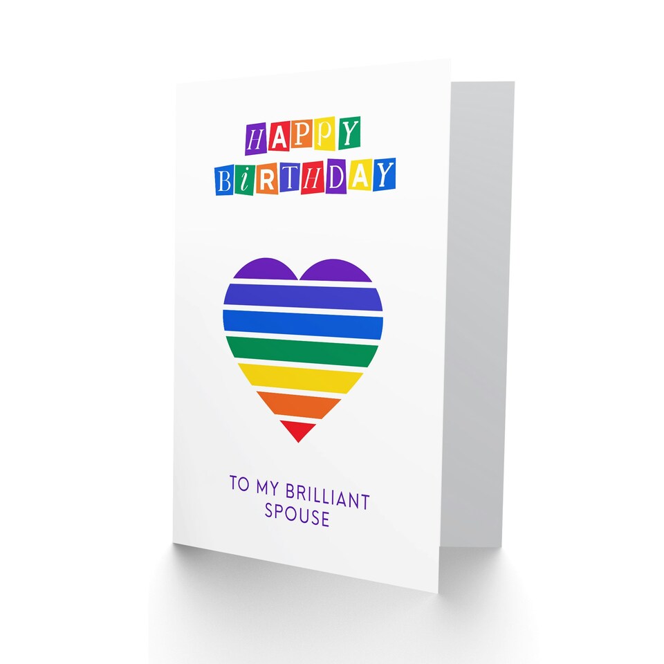 image 1 of My Brilliant Spouse Rainbow Stripes Love Non Binary Birthday Card