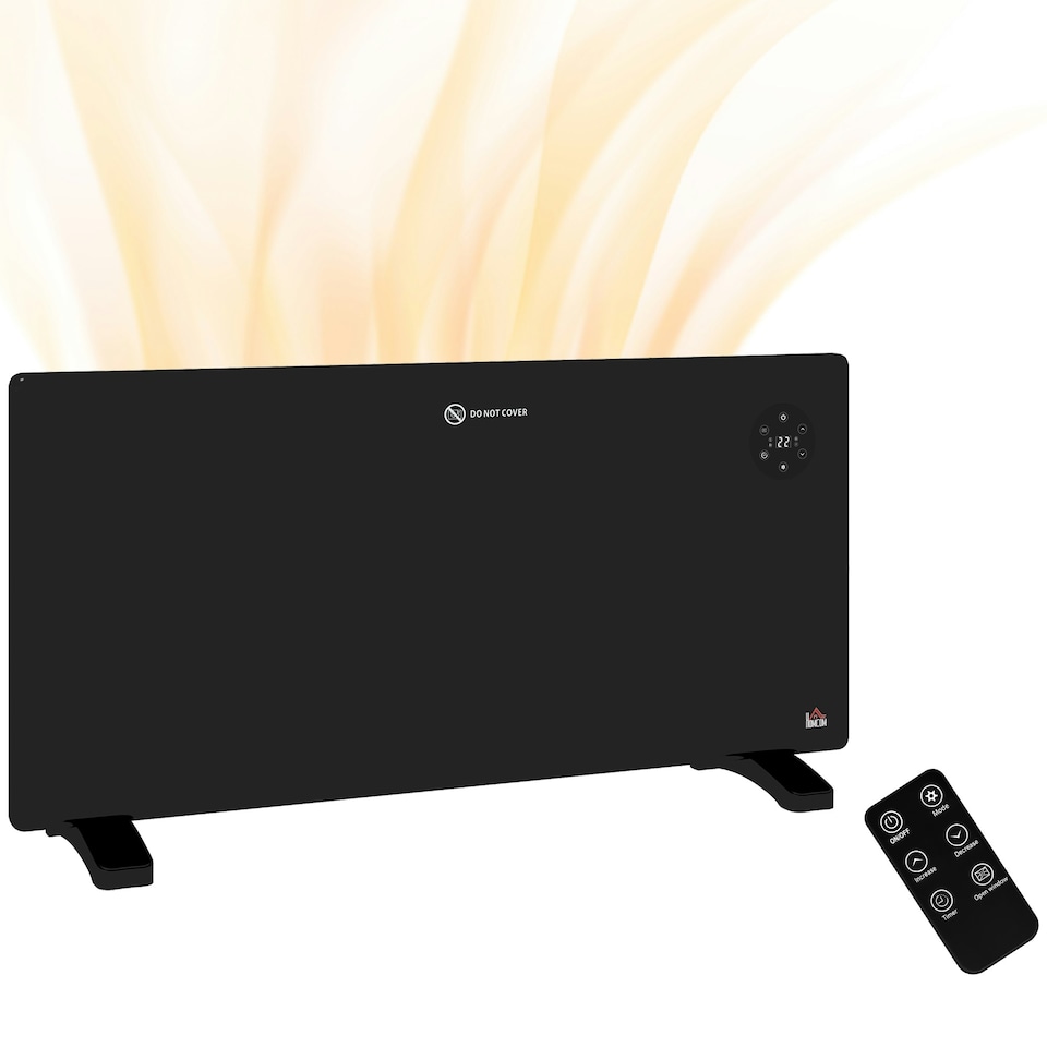 image 1 of 2000W Electric Convector Heater, Quiet Space Heater with LED Display, Black