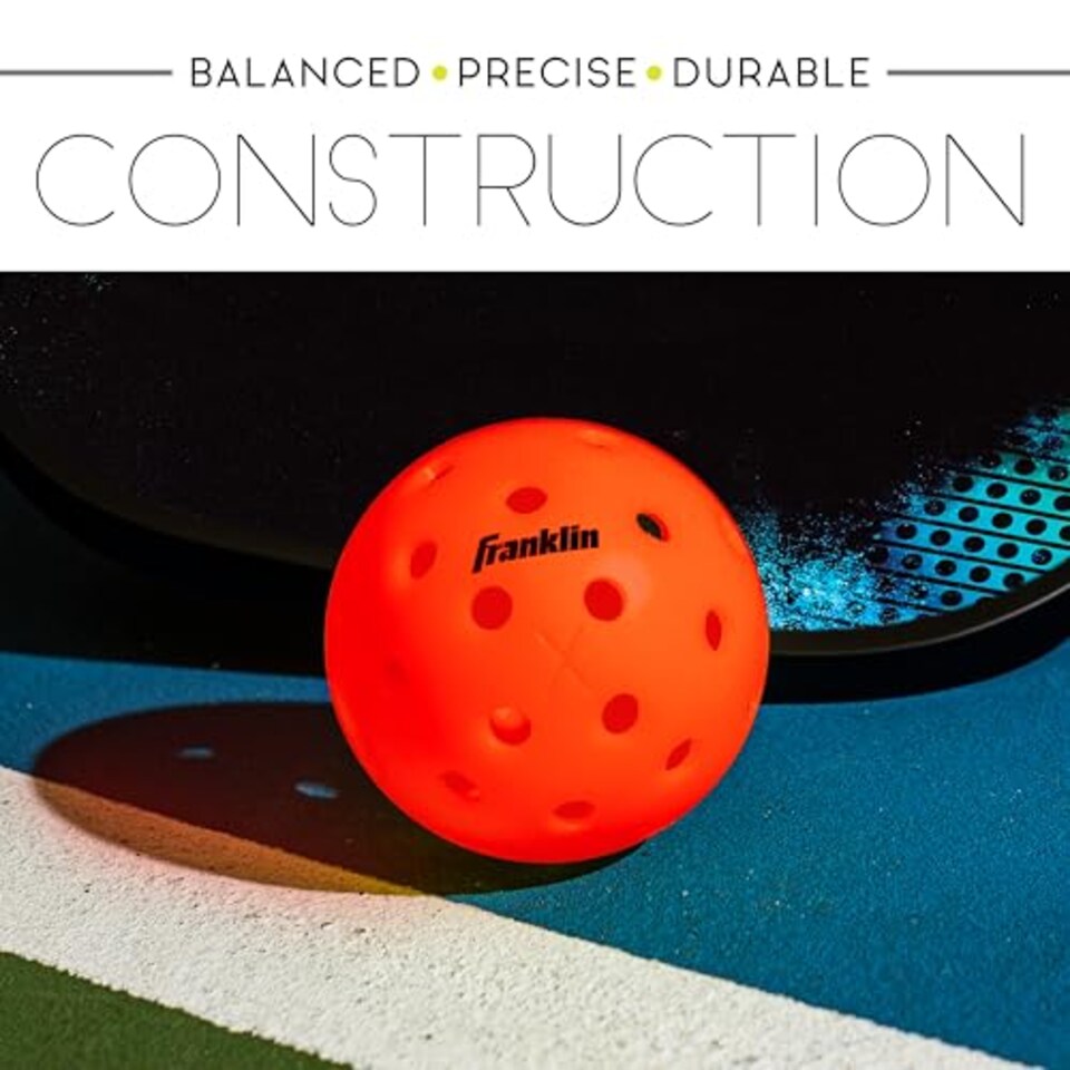 image 1 of Franklin Sports Outdoor Pickleballs - X-40 Pickleball Balls - USA Pickleball (Usapa) Approved - 3 Pack Outside Pickleballs - Ember - Us Open Ball