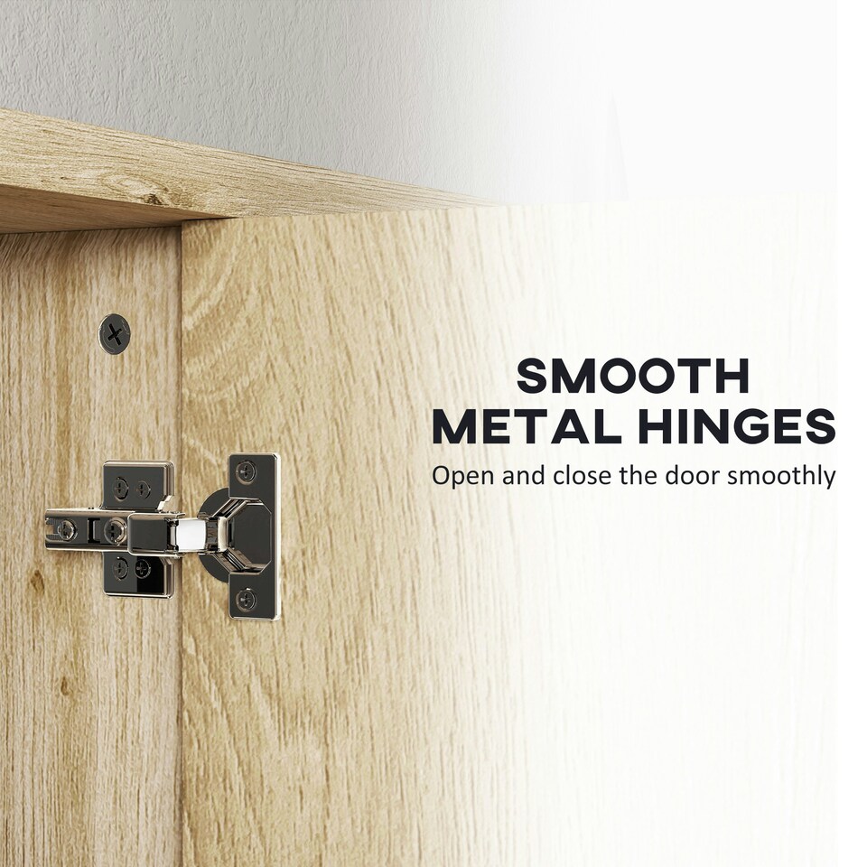 image 1 of HOMCOM Bathroom Cabinet Wall Mounted Mirror Storage with Shelves Natural