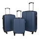 image 1 of Groundlevel Delta Stripe 3 Piece Luggage Set 4 Wheel Spinners Travel Suitcases | Blue