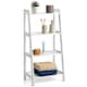 image 1 of Christow White Ladder Shelf Wooden 4 Tier Storage Unit Display Stand Bathroom