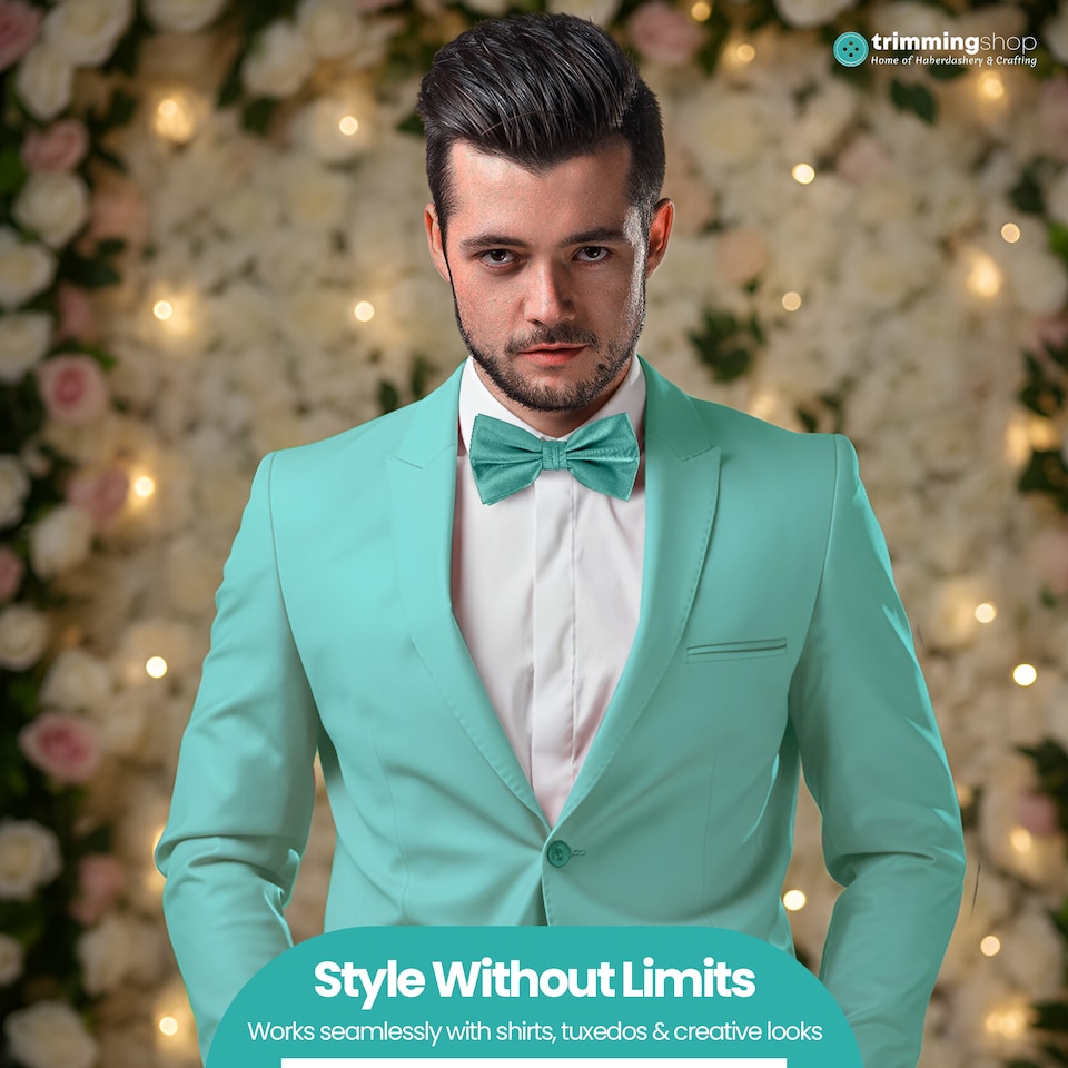 image 1 of Mens Bow Ties Colourful Plain Solid Satin Polyester Stylish Bow Ties