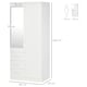 image 7 of HOMCOM 2-Door Wardrobe w/ Adjustable Shelf 3 Drawers for Bedroom, 180cm, White