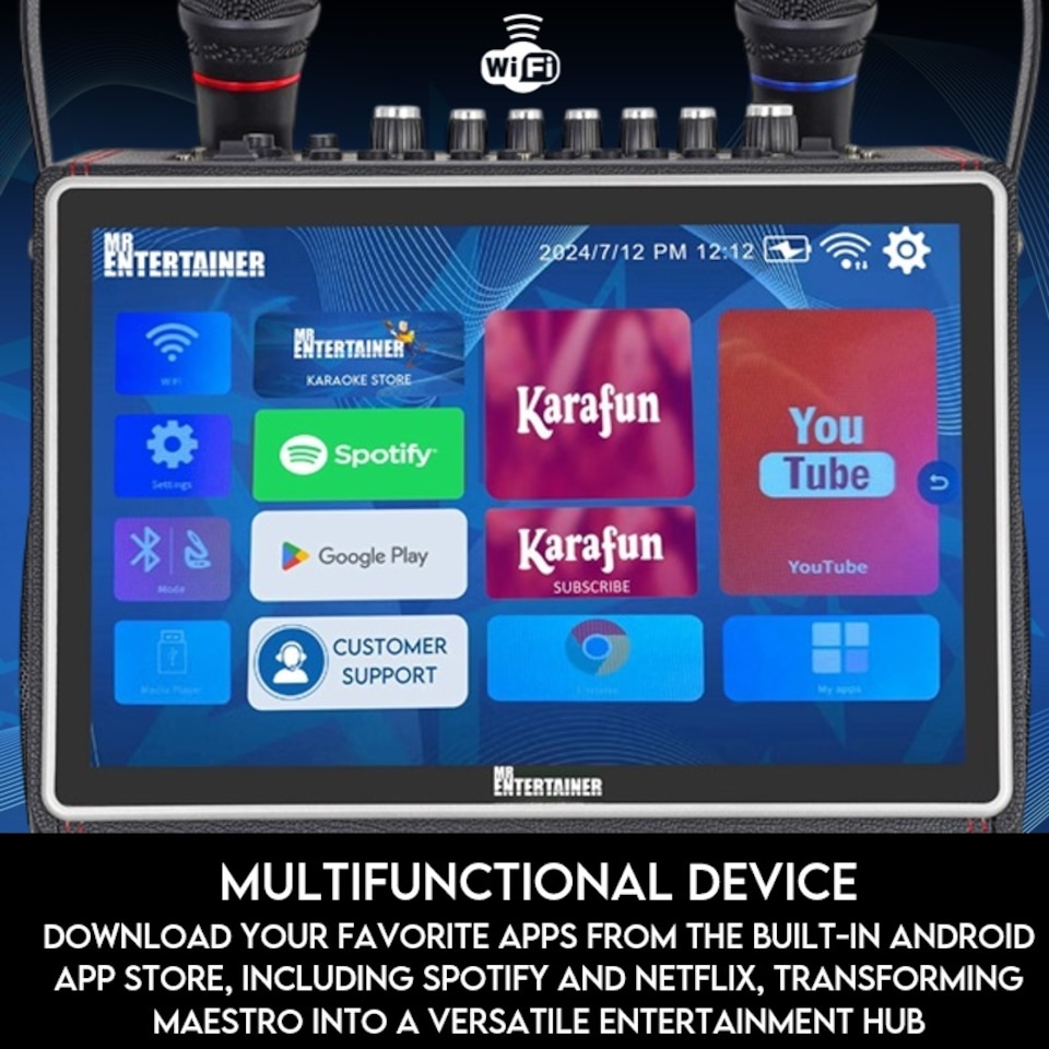 image 1 of Mr Entertainer Maestro Touchscreen Karaoke Machine