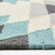 image 4 of Homescapes Helsinki Handwoven Geometric Blue Grey and Cream Kilim Wool Rug - 160 x 230 cm | Blue | Blue, green, grey and Cream