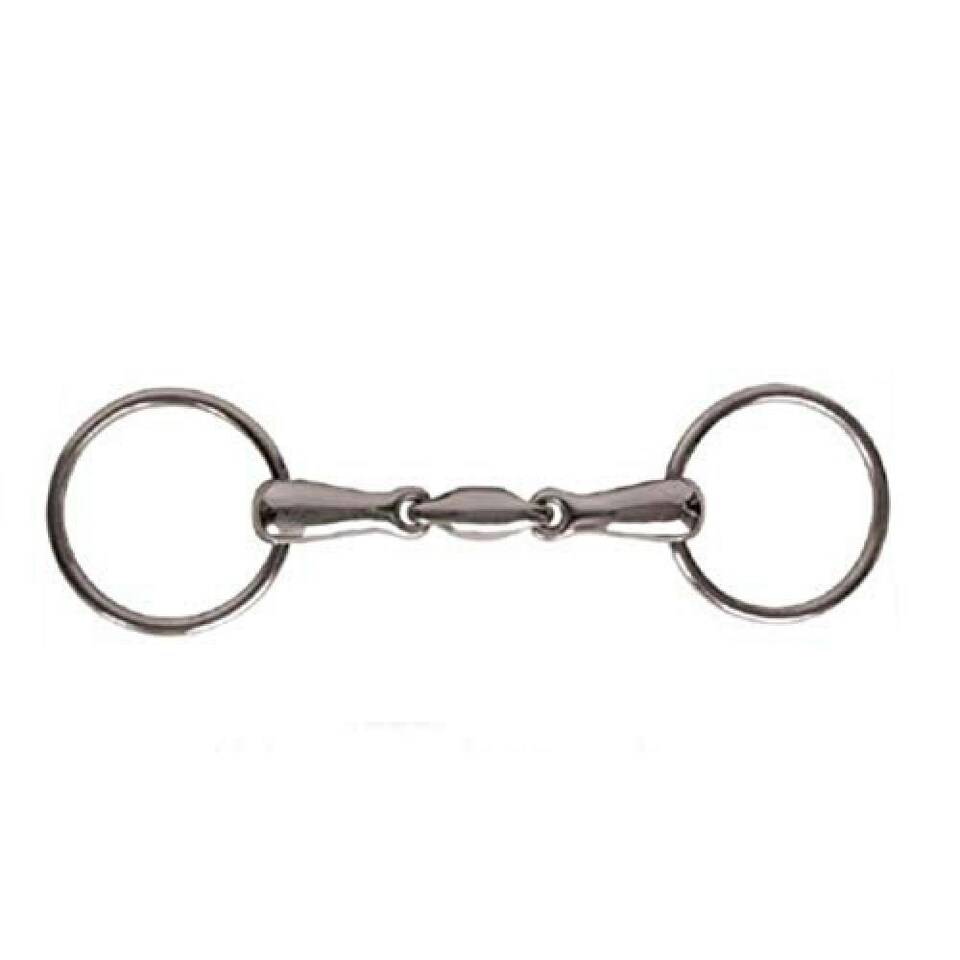 JP Korsteel Stainless Steel Oval Link Loose Ring Snaffle - Silver - 5,5in