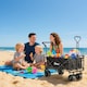 image 9 of Outsunny Outdoor Push Pull Wagon Stroller Cart w Canopy Top Black