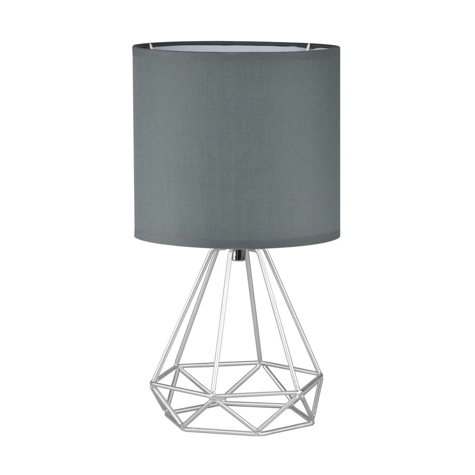 image 1 of First Choice Lighting Set of 2 Christie Silver Geometric Lamps Silver | Grey