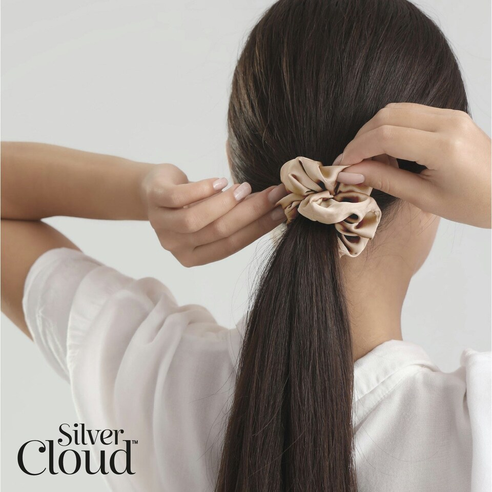 image 1 of Large Scrunchie Two-Pack - Black & Caramel