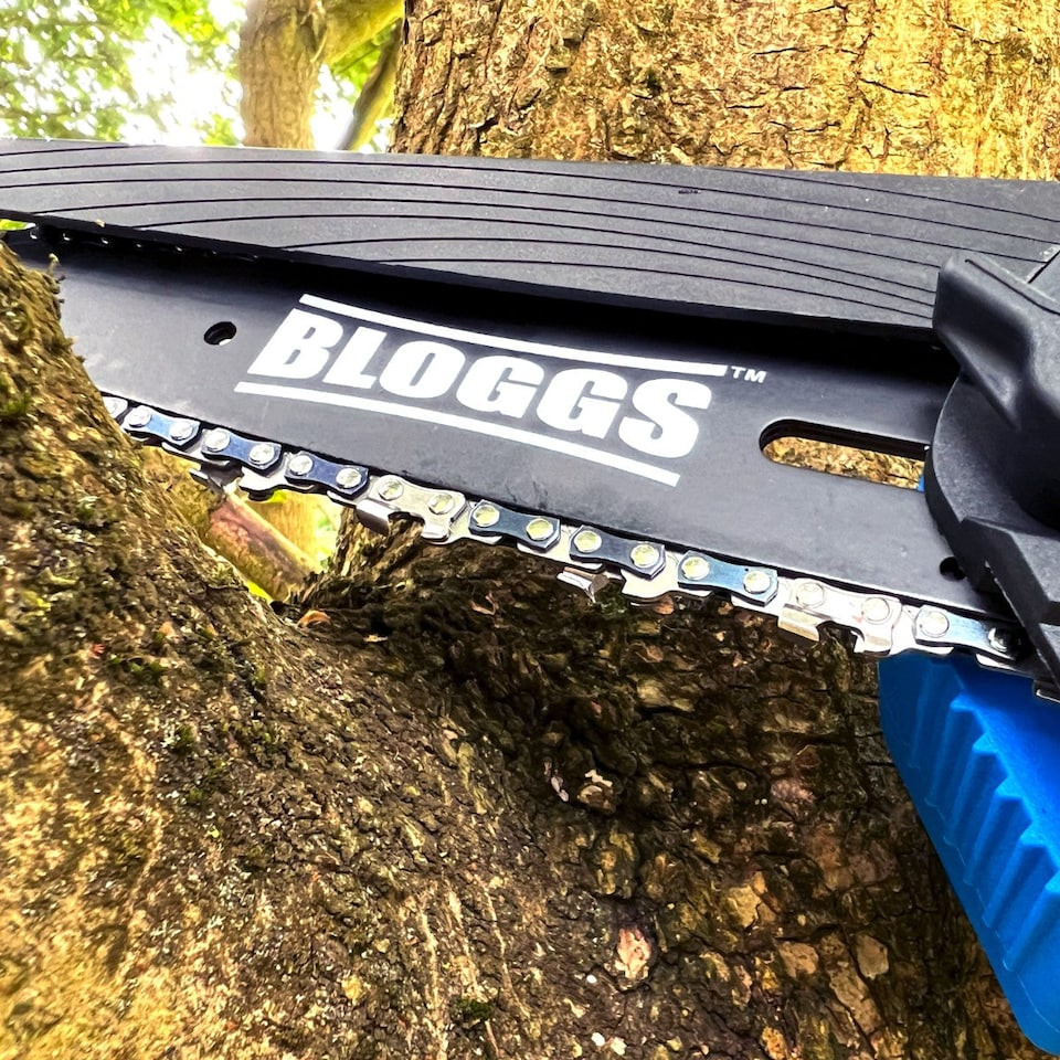 image 1 of Bloggs Cordless Pruning Chainsaw, 21V, One-Handed Branch Trimming, 6-inch Bar Length