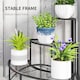 image 5 of Outsunny 3 Tier Metal Corner Plant Stand for Garden Balcony Patio, Black | Black | Black