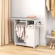 image 2 of HOMCOM Rolling Ironing Board Cabinet, Foldable Ironing Station with Storage