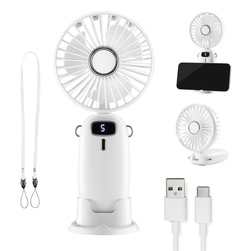 image 1 of VonHaus Mini White Handheld Fan