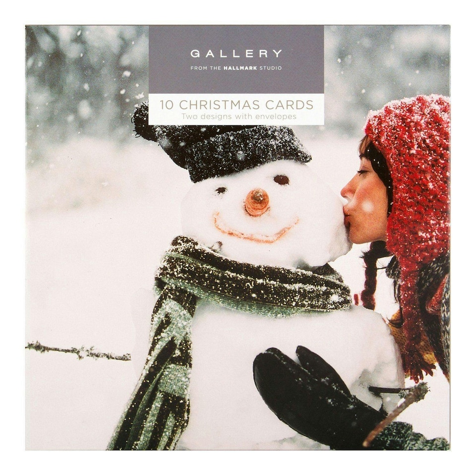 image 1 of Gallery Christmas Card Pack 'Snowman and Tree' 10 Cards, 2 Designs
