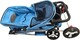 image 6 of Pet Stroller Dog Cat Puppy Pram Pushchair Travel Cart Jogging Buggy Carrier (Blue with Cover)