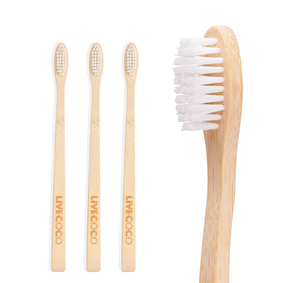 image 1 of 3 Castor Bean Oil Bristles Bamboo Toothbrushes (Kids)