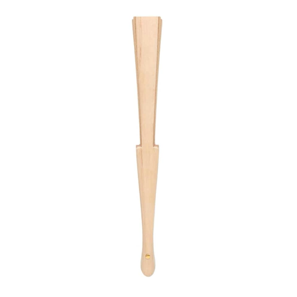 image 1 of MidOcean Fanny Cork Manual Wood Handheld Fan - Beige - One Size