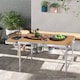 image 2 of Outsunny 3ft Aluminium Picnic Table with Side Desktop Adjustable Outdoor BBQ Party Portable Folding Lightweight