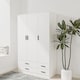 image 4 of 3 Door 4 Drawer Wardrobe With Hanging Rail And Storage Shelf | White | White Carcass & Door | 1