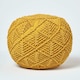 image 1 of Homescapes Mustard Macrame Knitted Pouffe - 40 x 50 cm