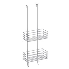 BESLAGSBODEN Polished Chrome Double Hanging Shower Basket