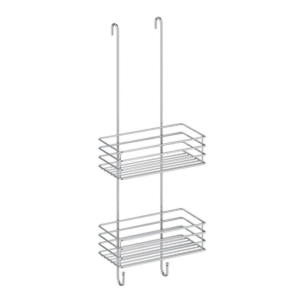 image 1 of BESLAGSBODEN Polished Chrome Double Hanging Shower Basket