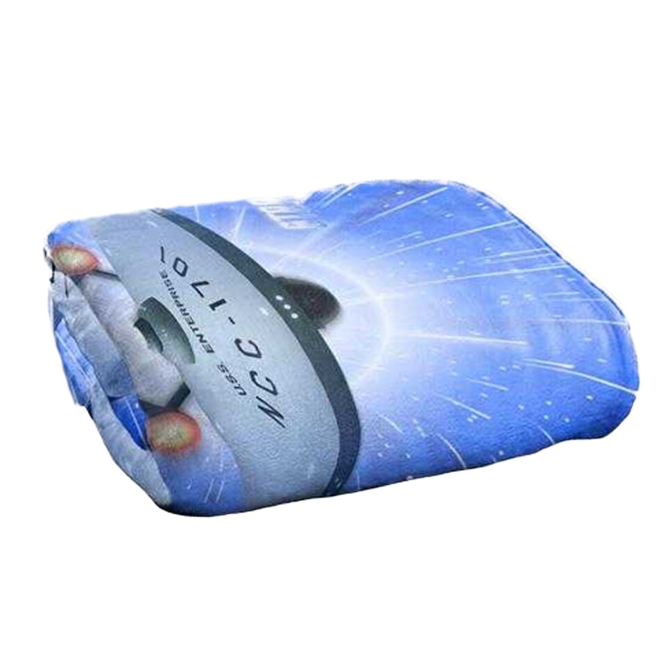 image 1 of Star Trek All Shes Got Silky Supersoft Blanket | Blue | Blue/Grey/White | One Size | 1
