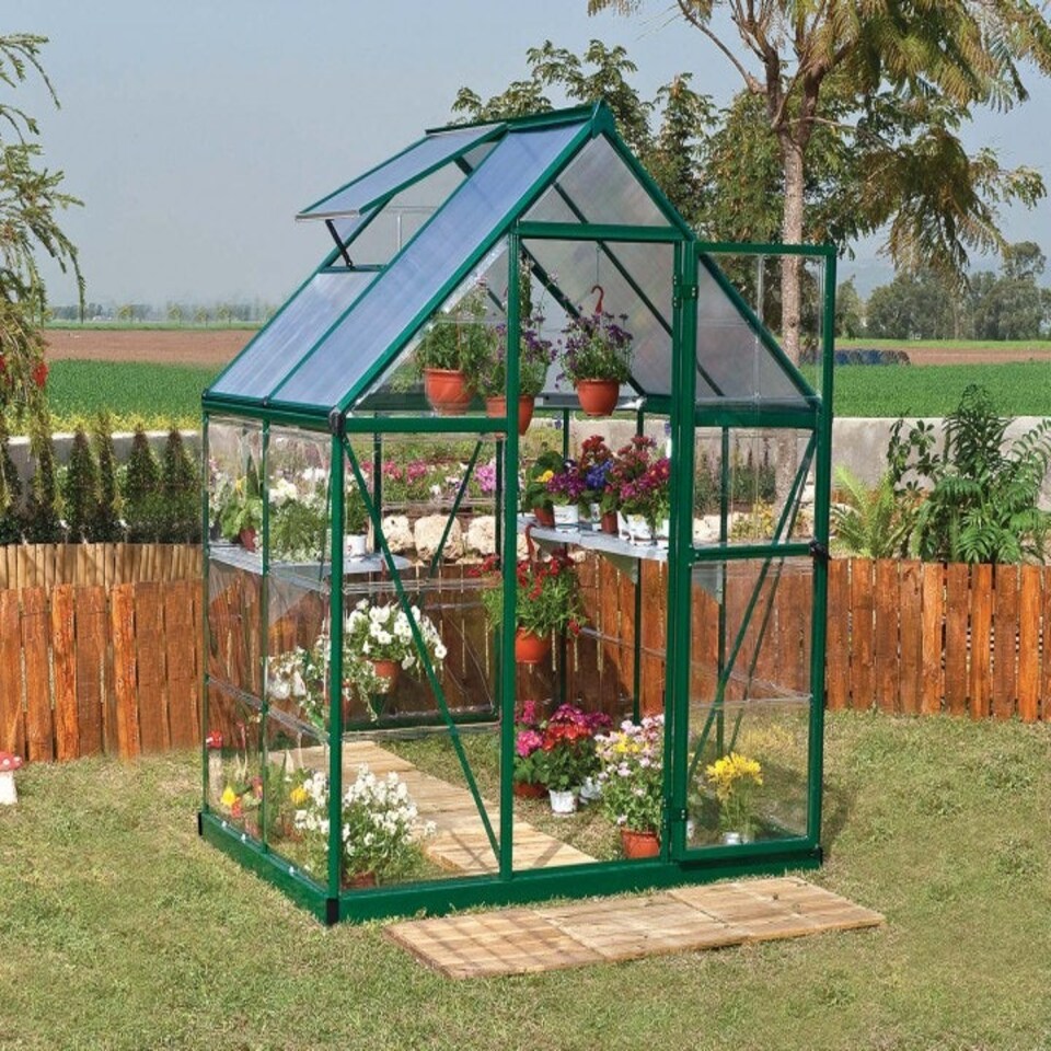 image 1 of Greenhouse Hybrid 6 x 4 - Polycarbonate - L126 x W185 x H208 cm - Green