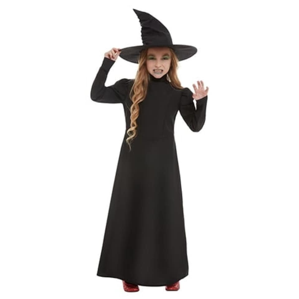 image 1 of Wicked Witch Girls Fancy Dress Costume Kids Large - Age 10-12