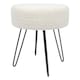image 1 of Harbour Housewares Boucle Footstool - Round Modern Dressing Table Footstool Vanity Seat Chairs - 40 x 35cm - Black Legs | Black | Cream/Black | Pack of 1 | 1