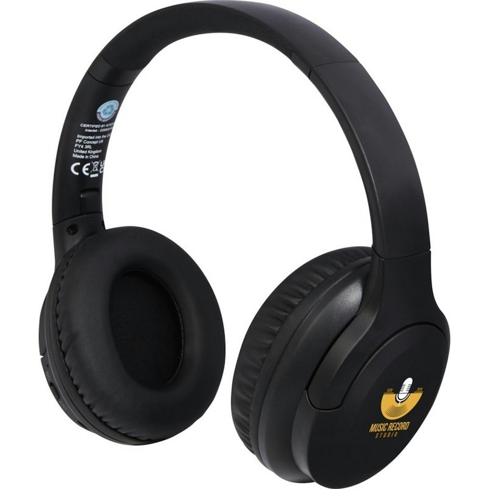 image 1 of Loop Recycled Plastic Wireless Headphones - Solid Black - One Size
