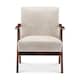 image 3 of Faux Leather Suede Cream Selma Accent Chair