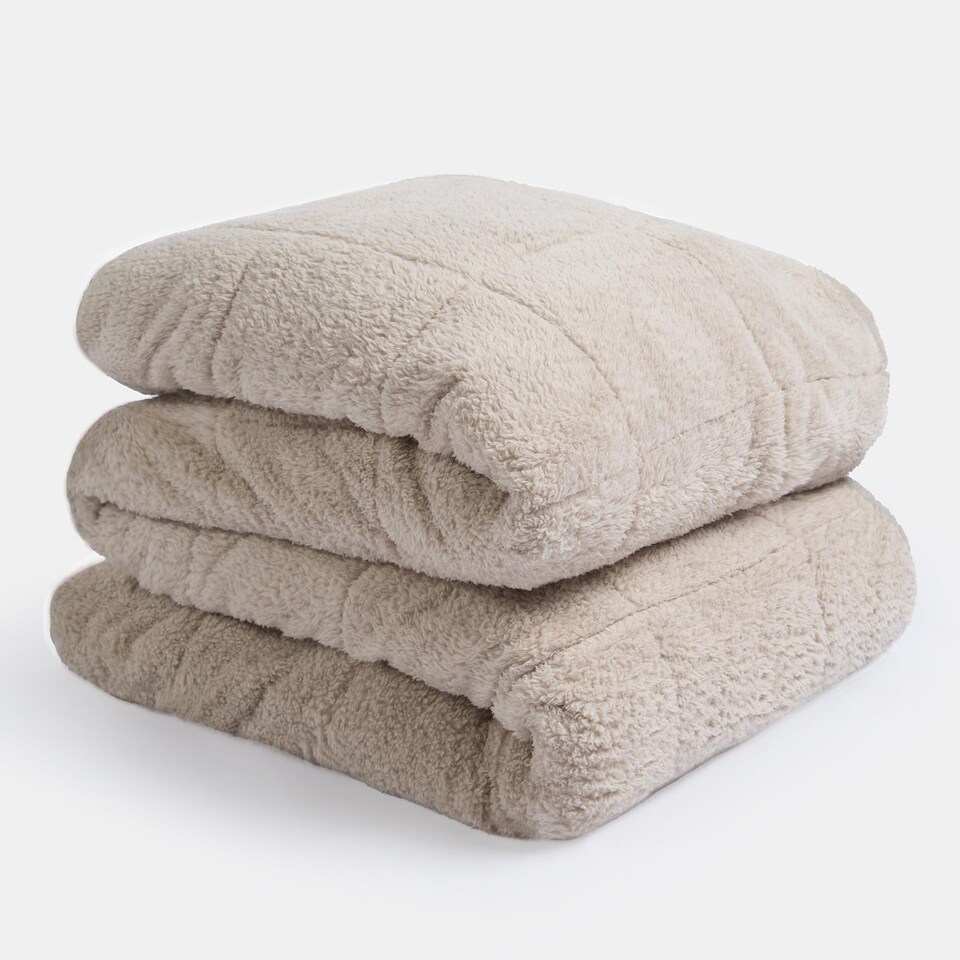 image 1 of OHS Teddy Fleece 6kg Weighted Blanket Sensory Sleep Therapy 125 x 180cm