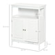 image 3 of kleankin Wooden Bathroom Floor Cabinet with Door Corner Storage Oragnizer White