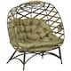 image 1 of Outsunny 2 Seater Egg Chair Outdoor with Cushion, Cup Pockets - Khaki