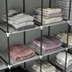 image 8 of HOMCOM Fabric Wardrobe w/ 12 Shelves 2 Hanging Rails Foldable Closets Grey