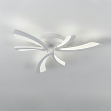 Living and Home Unique V-Shaped LED Semi Flush Ceiling Light, 70cm Dia x 6.5cm H | White