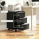 image 4 of HOMCOM Modern 3-Drawer Locking File Cabinet Mobile Filing Cabinet Grey White Black