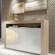 image 1 of TV Unit TV Stand Sideboard Storage Cabinet Cupboard Oak White High Gloss 155cm